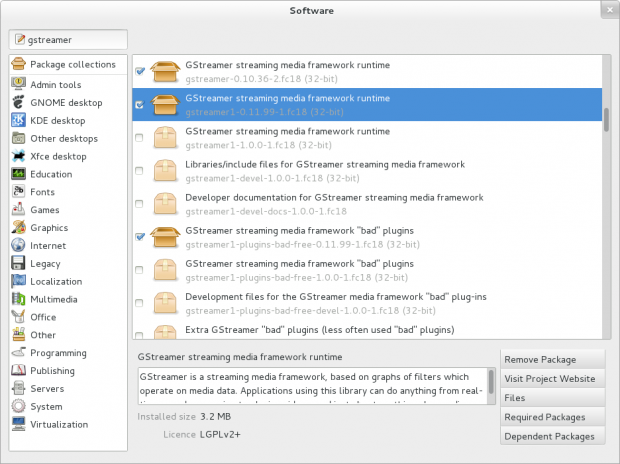 Gstreamer 1 erschien kurz vor Gnome 3.6...